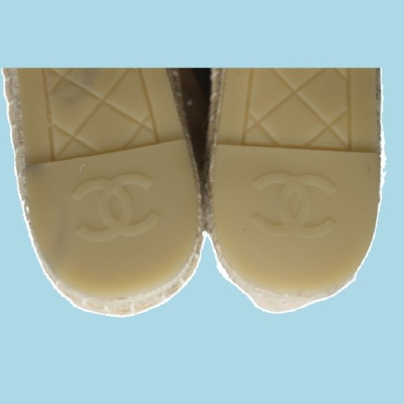 CHANEL Pearl Embellished Suede Espadrilles Shoes 40 10 Logo Suede 2017 NEW - Picture 9 of 10